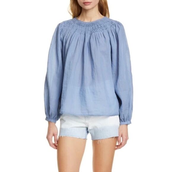 FRAME DENIM High Waisted Dip Dye Denim Shorts White Blue 26 - Picture 7 of 9